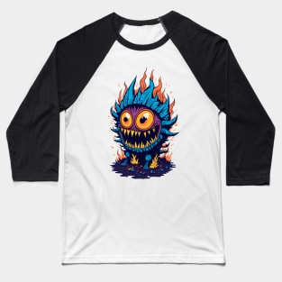 Colorful Creature with Big Eyes Baseball T-Shirt